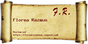 Florea Razmus névjegykártya